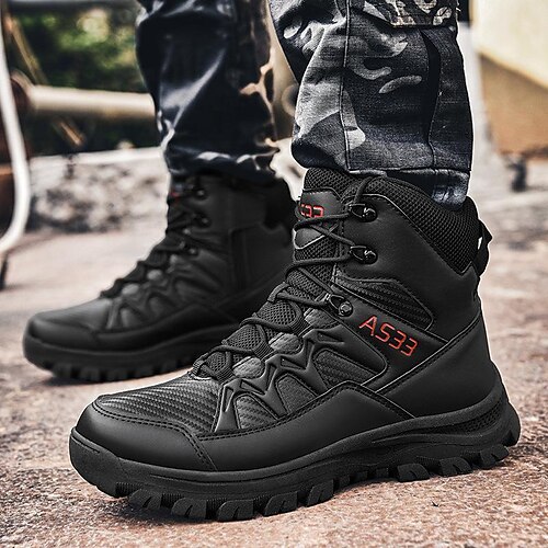 Men's Boots Hiking Boots Sporty Outdoor Hiking Shoes Leather Booties / Ankle Boots Army Black Fall Winter
Men's Boots Hiking Boots Sporty Outdoor Hiking Shoes Leather Booties / Ankle Boots Army Black Fall Winter