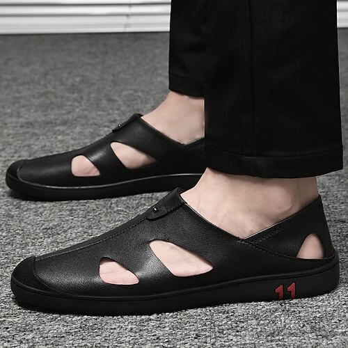 Men's Sandals Loafers Slip-Ons Casual Classic Daily Office Career PU Black Brown Spring Summer 
Men's Sandals Loafers Slip-Ons Casual Classic Daily Office Career PU Black Brown Spring Summer