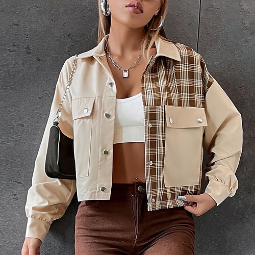 Women's Casual Jacket Breathable Comfortable Outdoor Daily Wear Vacation Going out Patchwork Pocket Single Breasted Turndown Active Fashion Comfortable Street Style Plaid Regular Fit Outerwear Long
Women's Casual Jacket Breathable Comfortable Outdoor Daily Wear Vacation Going out Patchwork Pocket Single Breasted Turndown Active Fashion Comfortable Street Style Plaid Regular Fit Outerwear Long