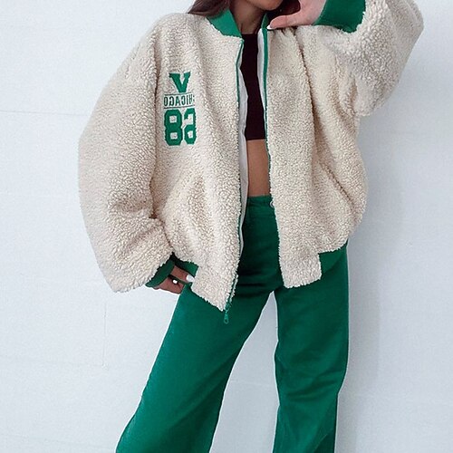 Women's Teddy Coat Warm Breathable Outdoor Daily Wear Vacation Going out Embroidered Zipper Pocket Zipper Crewneck Active Sports Comfortable Street Style Solid Color Regular Fit Outerwear Long Sleeve
Women's Teddy Coat Warm Breathable Outdoor Daily Wear Vacation Going out Embroidered Zipper Pocket Zipper Crewneck Active Sports Comfortable Street Style Solid Color Regular Fit Outerwear Long Sleeve