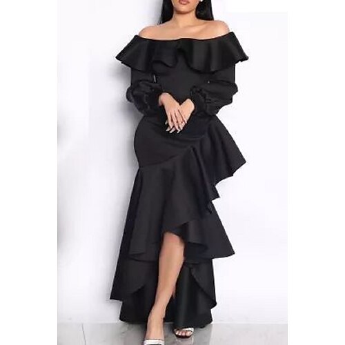 Women's Party Dress Maxi long Dress Black Long Sleeve Pure Color Patchwork Fall Summer Off Shoulder Stylish Fashion Modern 2022 S M L XL
Women's Party Dress Maxi long Dress Black Long Sleeve Pure Color Patchwork Fall Summer Off Shoulder Stylish Fashion Modern 2022 S M L XL