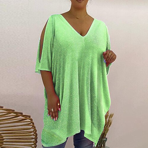 Women's Plus Size Tops T shirt Tee Butterfly Geometry Cut Out Print Half Sleeve V Neck Festival Daily Vacation Cotton Spandex Jersey Spring Summer Green Purple
Women's Plus Size Tops T shirt Tee Butterfly Geometry Cut Out Print Half Sleeve V Neck Festival Daily Vacation Cotton Spandex Jersey Spring Summer Green Purple