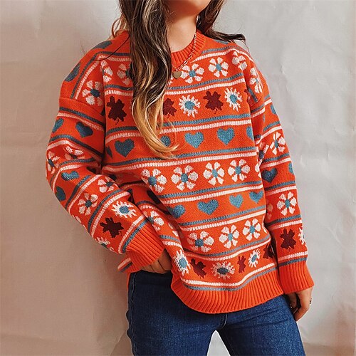 Women's Pullover Sweater Jumper Crochet Knit Knitted Heart Crew Neck Stylish Casual Going out Outdoor Fall Winter Black Blue S M L / Long Sleeve
Women's Pullover Sweater Jumper Crochet Knit Knitted Heart Crew Neck Stylish Casual Going out Outdoor Fall Winter Black Blue S M L / Long Sleeve