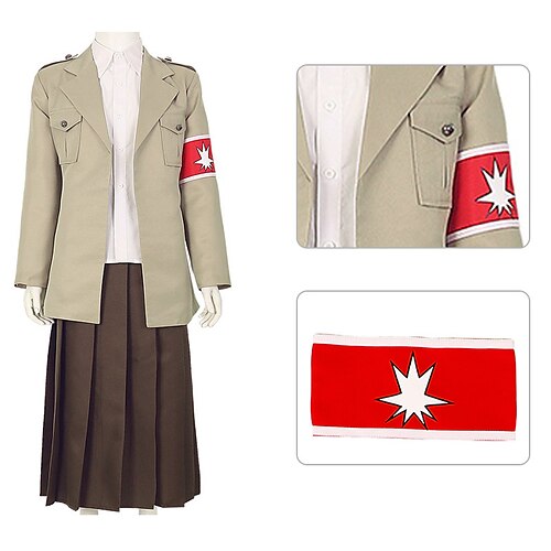 Inspired by Attack on Titan Scout Regiment Anime Cosplay Costumes Japanese Cosplay Suits Coat Shirt Skirt For Men's Women's / Sleeves
Inspired by Attack on Titan Scout Regiment Anime Cosplay Costumes Japanese Cosplay Suits Coat Shirt Skirt For Men's Women's / Sleeves