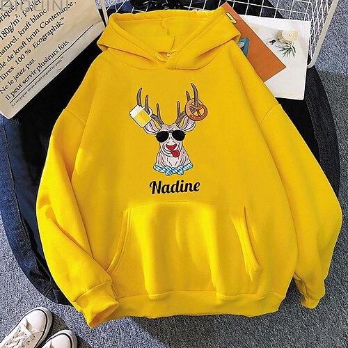 Women's Pullover Hoodie Sweatshirt Active Streetwear Front Pocket Print White Black Gray Text Reindeer Daily Hooded Long Sleeve S M L XL XXL
Women's Pullover Hoodie Sweatshirt Active Streetwear Front Pocket Print White Black Gray Text Reindeer Daily Hooded Long Sleeve S M L XL XXL
