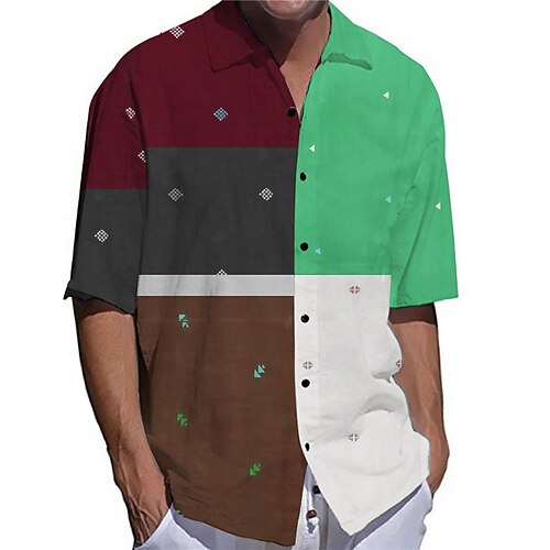 Men's Shirt 3D Print Color Block Turndown Street Casual Button-Down Print Short Sleeves Tops Designer Casual Fashion Breathable Red / Summer
Men's Shirt 3D Print Color Block Turndown Street Casual Button-Down Print Short Sleeves Tops Designer Casual Fashion Breathable Red / Summer