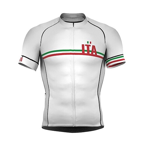 21Grams Men's Cycling Jersey Short Sleeve Bike Top with 3 Rear Pockets Mountain Bike MTB Road Bike Cycling Breathable Quick Dry Moisture Wicking Reflective Strips White Black Green Stripes Polyester
21Grams Men's Cycling Jersey Short Sleeve Bike Top with 3 Rear Pockets Mountain Bike MTB Road Bike Cycling Breathable Quick Dry Moisture Wicking Reflective Strips White Black Green Stripes Polyester