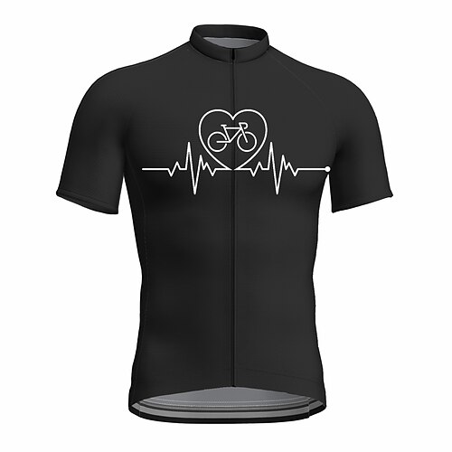 21Grams Men's Cycling Jersey Short Sleeve Bike Top with 3 Rear Pockets Mountain Bike MTB Road Bike Cycling Breathable Quick Dry Moisture Wicking Reflective Strips White Black Green Heart Polyester
21Grams Men's Cycling Jersey Short Sleeve Bike Top with 3 Rear Pockets Mountain Bike MTB Road Bike Cycling Breathable Quick Dry Moisture Wicking Reflective Strips White Black Green Heart Polyester