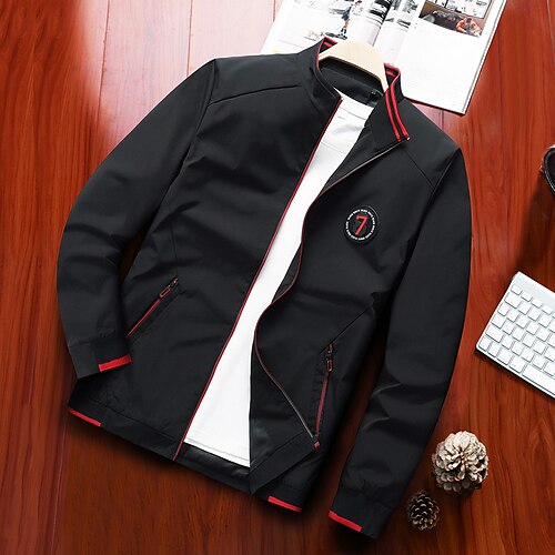 Men's Bomber Jacket Windproof Warm Street Daily Daily Wear Zipper Stand Collar Casual Casual Daily Comfortable Jacket Outerwear Pure Color Pocket Black
Men's Bomber Jacket Windproof Warm Street Daily Daily Wear Zipper Stand Collar Casual Casual Daily Comfortable Jacket Outerwear Pure Color Pocket Black