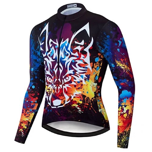 21Grams Men's Cycling Jersey Long Sleeve Bike Top with 3 Rear Pockets Mountain Bike MTB Road Bike Cycling Breathable Quick Dry Moisture Wicking Reflective Strips Black Animal Polyester Spandex Sports
21Grams Men's Cycling Jersey Long Sleeve Bike Top with 3 Rear Pockets Mountain Bike MTB Road Bike Cycling Breathable Quick Dry Moisture Wicking Reflective Strips Black Animal Polyester Spandex Sports