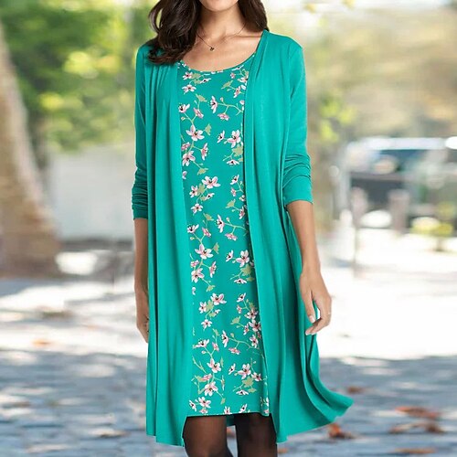 Women's Casual Dress Sheath Dress Floral Dress Green Long Sleeve Floral Fake two piece Fall Spring Autumn Crew Neck Winter Dress Weekend Fall Dress 2022 S M L XL XXL 3XL
Women's Casual Dress Sheath Dress Floral Dress Green Long Sleeve Floral Fake two piece Fall Spring Autumn Crew Neck Winter Dress Weekend Fall Dress 2022 S M L XL XXL 3XL
