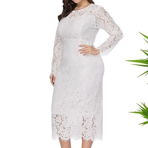 Per donna Plus Size Vestito da festa Tinta unica Girocollo Pizzo Manica lunga Autunno Primavera Abiti da ballo Vestito maxi Feste Da mare Vestito / Cotone
Per donna Plus Size Vestito da festa Tinta unica Girocollo Pizzo Manica lunga Autunno Primavera Abiti da ballo Vestito maxi Feste Da mare Vestito / Cotone