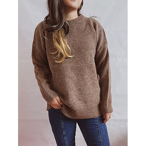 Women's Pullover Sweater Jumper Chunky Knit Tunic Knitted Solid Color Crew Neck Stylish Casual Home Daily Fall Winter Black Gray S M L / Long Sleeve
Women's Pullover Sweater Jumper Chunky Knit Tunic Knitted Solid Color Crew Neck Stylish Casual Home Daily Fall Winter Black Gray S M L / Long Sleeve
