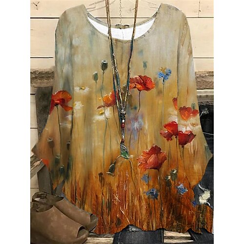Women's Plus Size Tops Blouse Shirt Floral Color Gradient Print Long Sleeve Round Neck Casual Daily Vacation Polyester Fall Winter Yellow
Women's Plus Size Tops Blouse Shirt Floral Color Gradient Print Long Sleeve Round Neck Casual Daily Vacation Polyester Fall Winter Yellow