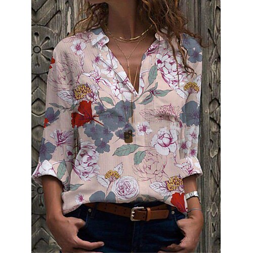 Women's Blouse Shirt Blue Purple Yellow Floral Button Print Long Sleeve Holiday Weekend Streetwear Casual Shirt Collar Regular Floral S / 3D Print
Women's Blouse Shirt Blue Purple Yellow Floral Button Print Long Sleeve Holiday Weekend Streetwear Casual Shirt Collar Regular Floral S / 3D Print