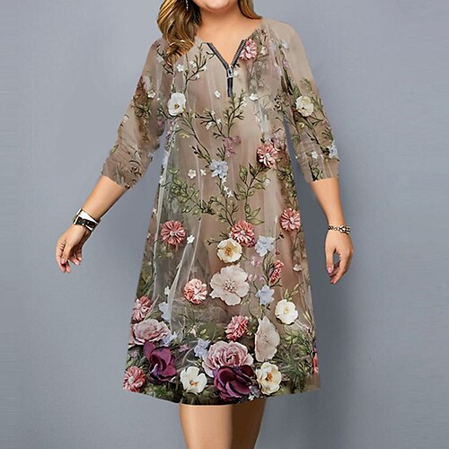Women's Plus Size Work Dress Floral V Neck Long Sleeve Fall Winter Stylish Work Knee Length Dress Vacation Going out Dress / Butterfly
Women's Plus Size Work Dress Floral V Neck Long Sleeve Fall Winter Stylish Work Knee Length Dress Vacation Going out Dress / Butterfly