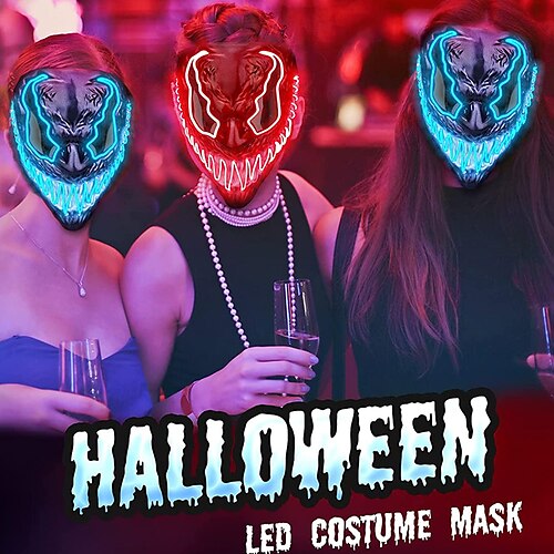Halloween Mask LED Light up Purge Mask Purge Mask Costume for Men Women Kids Cosplay Props Bar Haunted House Decor
Halloween Mask LED Light up Purge Mask Purge Mask Costume for Men Women Kids Cosplay Props Bar Haunted House Decor
