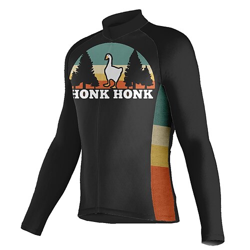 21Grams Men's Cycling Jersey Long Sleeve Bike Top with 3 Rear Pockets Mountain Bike MTB Road Bike Cycling Breathable Quick Dry Moisture Wicking Reflective Strips Black Animal Honk Your Horn Polyester
21Grams Men's Cycling Jersey Long Sleeve Bike Top with 3 Rear Pockets Mountain Bike MTB Road Bike Cycling Breathable Quick Dry Moisture Wicking Reflective Strips Black Animal Honk Your Horn Polyester
