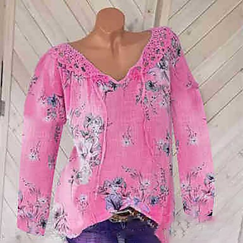 Women's Plus Size Tops Blouse Floral Print Long Sleeve V Neck Streetwear Daily Going out Polyester Fall Green White
Women's Plus Size Tops Blouse Floral Print Long Sleeve V Neck Streetwear Daily Going out Polyester Fall Green White