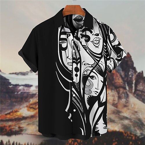 Men's Shirt Abstract Turndown Black Short Sleeves 3D Print Outdoor Street Button-Down Print Tops Fashion Designer Casual Breathable / Summer / Spring / Summer
Men's Shirt Abstract Turndown Black Short Sleeves 3D Print Outdoor Street Button-Down Print Tops Fashion Designer Casual Breathable / Summer / Spring / Summer