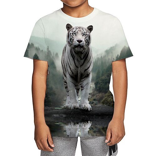 Kids Boys T shirt Tee Short Sleeve 3D Print Graphic Tiger Crewneck Gray Children Tops Fall Winter Fashion Cool Daily Outdoor Regular Fit 4-12 Years
Kids Boys T shirt Tee Short Sleeve 3D Print Graphic Tiger Crewneck Gray Children Tops Fall Winter Fashion Cool Daily Outdoor Regular Fit 4-12 Years
