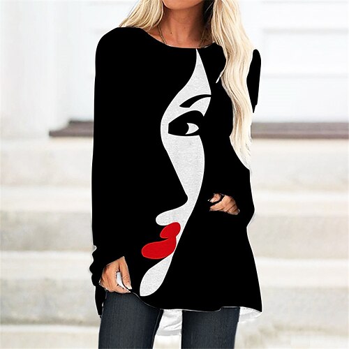 Women's T Shirt Dress Tee Dress Shift Dress Knee Length Dress Black And White White Black Long Sleeve Abstract Print Fall Winter Crew Neck Casual Vacation 2022 S M L XL XXL 3XL / Casual Dress
Women's T Shirt Dress Tee Dress Shift Dress Knee Length Dress Black And White White Black Long Sleeve Abstract Print Fall Winter Crew Neck Casual Vacation 2022 S M L XL XXL 3XL / Casual Dress