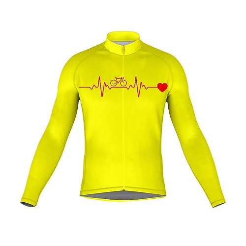 21Grams Men's Cycling Jersey Long Sleeve Bike Top with 3 Rear Pockets Mountain Bike MTB Road Bike Cycling Breathable Quick Dry Moisture Wicking Reflective Strips White Black Green Heart Polyester
21Grams Men's Cycling Jersey Long Sleeve Bike Top with 3 Rear Pockets Mountain Bike MTB Road Bike Cycling Breathable Quick Dry Moisture Wicking Reflective Strips White Black Green Heart Polyester
