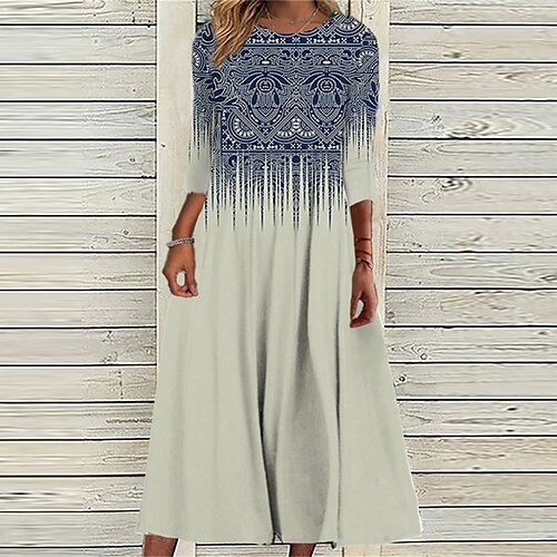 Women's Casual Dress Shift Dress Midi Dress Blue 3/4 Length Sleeve Floral Ruched Print Fall Spring Round Neck Casual Vacation 2022 S M L XL XXL 3XL
Women's Casual Dress Shift Dress Midi Dress Blue 3/4 Length Sleeve Floral Ruched Print Fall Spring Round Neck Casual Vacation 2022 S M L XL XXL 3XL