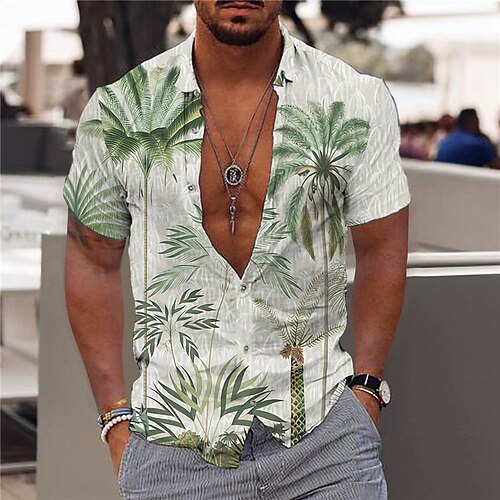 Men's Shirt Graphic Shirt Coconut Tree Turndown Green 3D Print Outdoor Street Short Sleeves Button-Down Print Clothing Apparel Fashion Designer Casual Breathable / Summer / Spring / Summer
Men's Shirt Graphic Shirt Coconut Tree Turndown Green 3D Print Outdoor Street Short Sleeves Button-Down Print Clothing Apparel Fashion Designer Casual Breathable / Summer / Spring / Summer