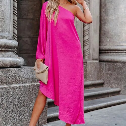 Women's Casual Dress Shift Dress Midi Dress Fuchsia Long Sleeve Pure Color Cold Shoulder Fall Winter One Shoulder Casual Vacation Modern 2022 S M L XL XXL 3XL
Women's Casual Dress Shift Dress Midi Dress Fuchsia Long Sleeve Pure Color Cold Shoulder Fall Winter One Shoulder Casual Vacation Modern 2022 S M L XL XXL 3XL