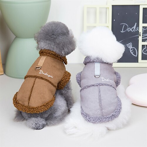 

Dog Cat Vest Solid Colored Quotes & Sayings Cute Sweet Dailywear Casual Daily Winter Dog Clothes Puppy Clothes Dog Outfits Soft Grey Brown Costume for Girl and Boy Dog Polyester Fleece S M L XL 2XL