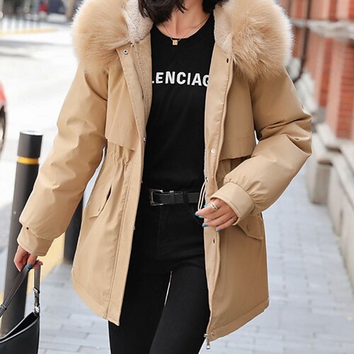 Women's Down Jacket Winter Jacket Winter Coat Warm Comfortable Daily Wear Vacation Casual Daily Weekend Pocket Fur Collar Fleece Lined Zipper Hoodie Fashion Casual Daily Comfortable Street Style
Women's Down Jacket Winter Jacket Winter Coat Warm Comfortable Daily Wear Vacation Casual Daily Weekend Pocket Fur Collar Fleece Lined Zipper Hoodie Fashion Casual Daily Comfortable Street Style