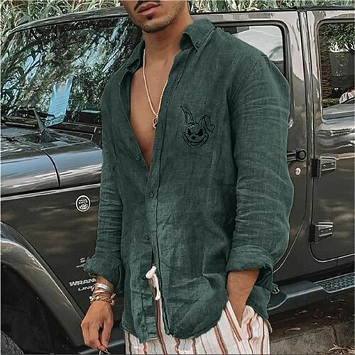Men's Shirt Hot Stamping Graphic Patterned Rabbit Animal Turndown Street Casual Button-Down Print Long Sleeve Tops Designer Casual Fashion Big and Tall Green White / Summer / Spring / Summer
Men's Shirt Hot Stamping Graphic Patterned Rabbit Animal Turndown Street Casual Button-Down Print Long Sleeve Tops Designer Casual Fashion Big and Tall Green White / Summer / Spring / Summer