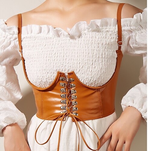 Women's Corset Belt PU Leather Buckle Free Plain Vintage Retro Daily Holiday White Black Pink Brown
Women's Corset Belt PU Leather Buckle Free Plain Vintage Retro Daily Holiday White Black Pink Brown
