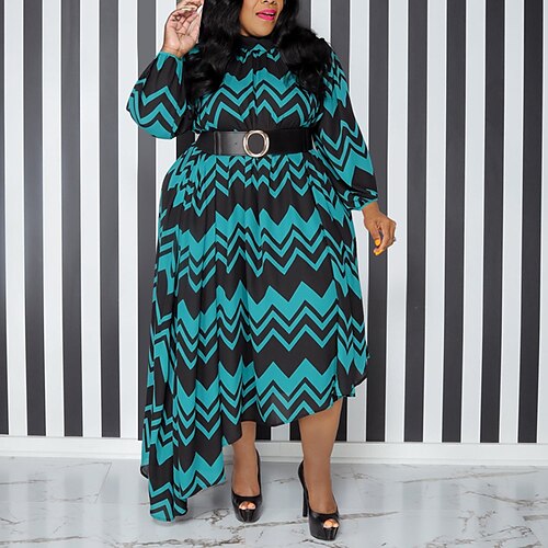 Women's Plus Size Sheath Dress Striped Crew Neck Print Long Sleeve Fall Spring Work Formal Maxi long Dress Daily Formal Dress
Women's Plus Size Sheath Dress Striped Crew Neck Print Long Sleeve Fall Spring Work Formal Maxi long Dress Daily Formal Dress