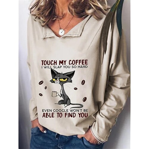 Women's Plus Size Tops Blouse Shirt Cat Letter Print Long Sleeve V Neck Streetwear Daily Vacation Polyester Fall Spring Beige
Women's Plus Size Tops Blouse Shirt Cat Letter Print Long Sleeve V Neck Streetwear Daily Vacation Polyester Fall Spring Beige