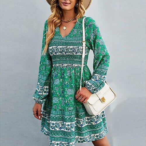 Women's Sheath Dress BohoDress Short Mini Dress Green Blue Purple Camel Red Long Sleeve Floral Ruched Patchwork Print Fall Winter V Neck Fashion Boho Slim 2022 S M L XL
Women's Sheath Dress BohoDress Short Mini Dress Green Blue Purple Camel Red Long Sleeve Floral Ruched Patchwork Print Fall Winter V Neck Fashion Boho Slim 2022 S M L XL