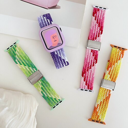 1PC Smart Watch Band Compatible with Apple iWatch Series 8 7 6 5 4 3 2 1 SE SmartWatch Band with Case for iWatch Smartwatch Strap Wristband TPU Nylon Adjustable Elastic Breathable
1PC Smart Watch Band Compatible with Apple iWatch Series 8 7 6 5 4 3 2 1 SE SmartWatch Band with Case for iWatch Smartwatch Strap Wristband TPU Nylon Adjustable Elastic Breathable