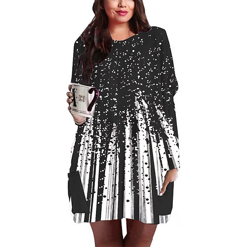 Women's Plus Size Casual Dress Color Gradient Crew Neck Print Long Sleeve Fall Spring Casual Short Mini Dress Causal Daily Dress
Women's Plus Size Casual Dress Color Gradient Crew Neck Print Long Sleeve Fall Spring Casual Short Mini Dress Causal Daily Dress