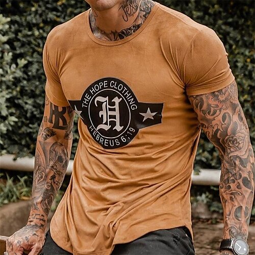 Men's Unisex T shirt Tee Letter Graphic Prints Crew Neck Brown Short Sleeve Hot Stamping Outdoor Street Print Tops Sports Designer Casual Big and Tall / Summer / Summer
Men's Unisex T shirt Tee Letter Graphic Prints Crew Neck Brown Short Sleeve Hot Stamping Outdoor Street Print Tops Sports Designer Casual Big and Tall / Summer / Summer