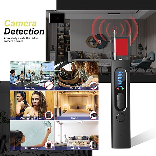 Hidden Camera Detector / Listening Device / GPS Tracker / Detector - RF Wireless Signal Scanner for Home Office Travel
Hidden Camera Detector / Listening Device / GPS Tracker / Detector - RF Wireless Signal Scanner for Home Office Travel