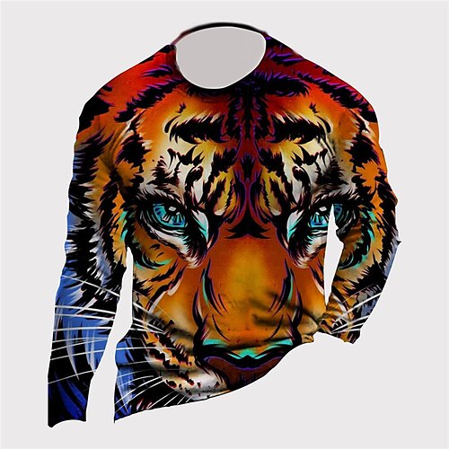 Men's Unisex T shirt Tee Tiger Graphic Prints Crew Neck Orange Long Sleeve 3D Print Outdoor Street Print Tops Basic Sports Designer Casual
Men's Unisex T shirt Tee Tiger Graphic Prints Crew Neck Orange Long Sleeve 3D Print Outdoor Street Print Tops Basic Sports Designer Casual