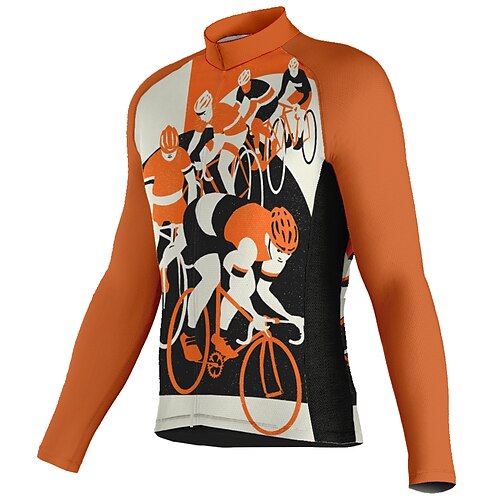 21Grams Men's Cycling Jersey Long Sleeve Bike Top with 3 Rear Pockets Mountain Bike MTB Road Bike Cycling Breathable Quick Dry Moisture Wicking Reflective Strips Orange Graphic Polyester Spandex
21Grams Men's Cycling Jersey Long Sleeve Bike Top with 3 Rear Pockets Mountain Bike MTB Road Bike Cycling Breathable Quick Dry Moisture Wicking Reflective Strips Orange Graphic Polyester Spandex