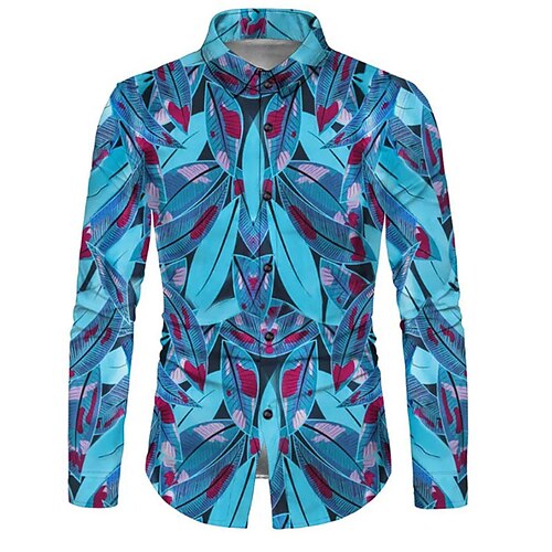 Men's Shirt 3D Print Leaves Turndown Street Casual Button-Down Print Long Sleeve Tops Casual Vintage Retro Breathable Blue
Men's Shirt 3D Print Leaves Turndown Street Casual Button-Down Print Long Sleeve Tops Casual Vintage Retro Breathable Blue