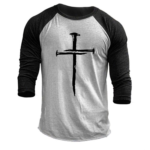 Men's T shirt Tee Graphic Cross Crew Neck Black Print Street Sports Long Sleeve Patchwork Print Clothing Apparel Fashion Designer Casual Comfortable
Men's T shirt Tee Graphic Cross Crew Neck Black Print Street Sports Long Sleeve Patchwork Print Clothing Apparel Fashion Designer Casual Comfortable