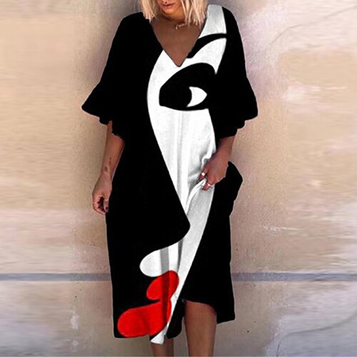 Women's T Shirt Dress Tee Dress Shift Dress Midi Dress Green White Black Blue Fuchsia Dark Blue Short Sleeve Floral Color Block Abstract Ruffle Print Spring Summer V Neck Casual Loose 2022 S M L XL
Women's T Shirt Dress Tee Dress Shift Dress Midi Dress Green White Black Blue Fuchsia Dark Blue Short Sleeve Floral Color Block Abstract Ruffle Print Spring Summer V Neck Casual Loose 2022 S M L XL
