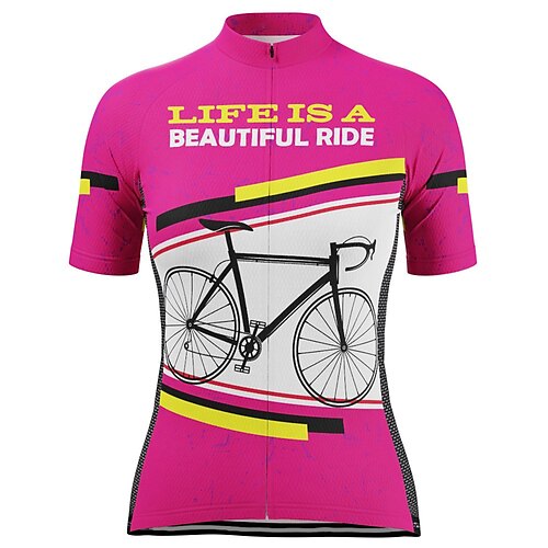 21Grams Women's Cycling Jersey Short Sleeve Bike Top with 3 Rear Pockets Mountain Bike MTB Road Bike Cycling Breathable Quick Dry Moisture Wicking Rose Red Graphic Patterned Spandex Polyester Sports
21Grams Women's Cycling Jersey Short Sleeve Bike Top with 3 Rear Pockets Mountain Bike MTB Road Bike Cycling Breathable Quick Dry Moisture Wicking Rose Red Graphic Patterned Spandex Polyester Sports