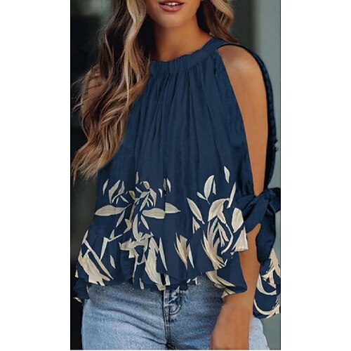 Women's Blouse Graphic Patterned Leaves Casual Daily Holiday Blouse Short Sleeve Cut Out Round Neck Casual Green Black Blue S
Women's Blouse Graphic Patterned Leaves Casual Daily Holiday Blouse Short Sleeve Cut Out Round Neck Casual Green Black Blue S