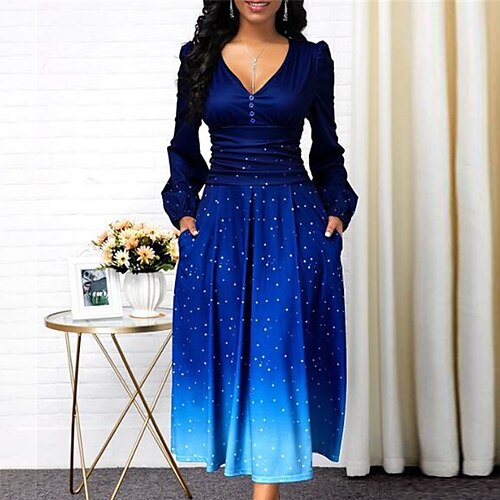 Women's A Line Dress Modern Dress Midi Dress Green Blue Red Long Sleeve Polka Dot Color Gradient Print Fall Winter V Neck Elegant Mature Slim 2022 S M L XL XXL 3XL 4XL 5XL
Women's A Line Dress Modern Dress Midi Dress Green Blue Red Long Sleeve Polka Dot Color Gradient Print Fall Winter V Neck Elegant Mature Slim 2022 S M L XL XXL 3XL 4XL 5XL