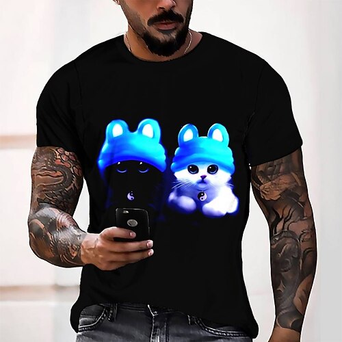 Men's T shirt Tee Tee Graphic Round Neck Black Short Sleeve 3D Print Casual Daily 3D Print Tops Fashion Cool Designer Comfortable / Summer / Summer
Men's T shirt Tee Tee Graphic Round Neck Black Short Sleeve 3D Print Casual Daily 3D Print Tops Fashion Cool Designer Comfortable / Summer / Summer
